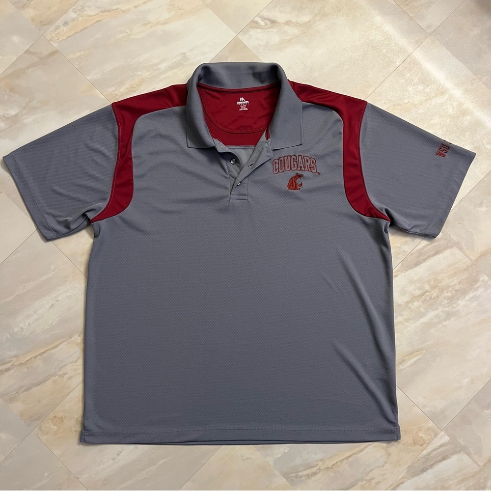 WSU Men’s Knights Apparel WSU Cougars Golf Polo Shirt Gray Crimson 2XL XXL